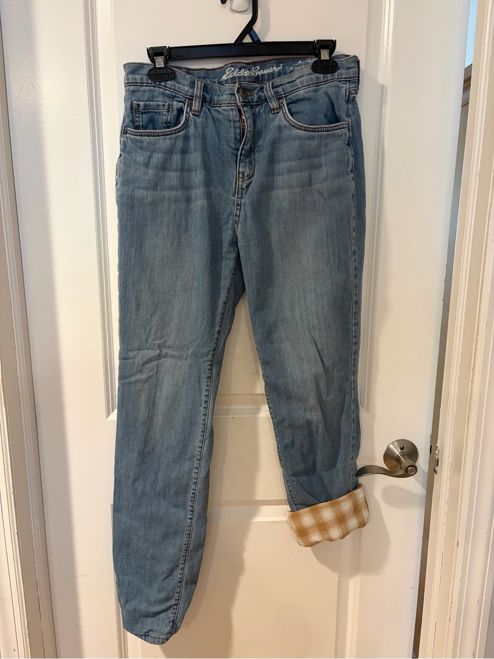 Women's Eddie Bauer Boyfriend Flannel-Lined Jeans Size 4